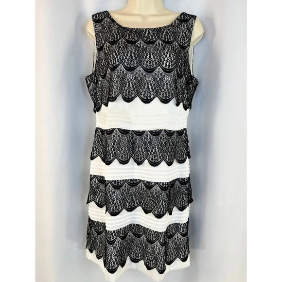 BCBGMaxAzria White Black Lorenna Lace Dress $268 - Picture 3 of 13